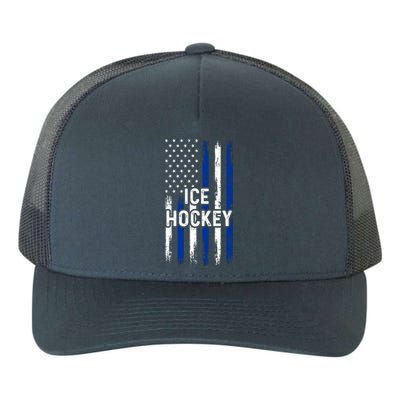 Ice Hockey Lover Us Flag Retro Ice Hockey American Ice Hockey Lover Yupoong Adult 5-Panel Trucker Hat