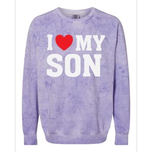 I Heart Love My Son Gift Proud Parent Mom Mother Dad Cute Gift Colorblast Crewneck Sweatshirt