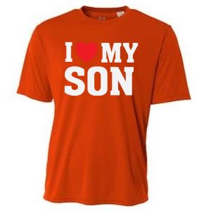 I Heart Love My Son Gift Proud Parent Mom Mother Dad Cute Gift Cooling Performance Crew T-Shirt