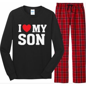 I Heart Love My Son Gift Proud Parent Mom Mother Dad Cute Gift Long Sleeve Pajama Set