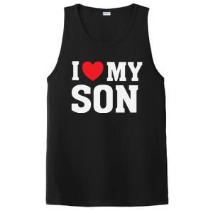 I Heart Love My Son Gift Proud Parent Mom Mother Dad Cute Gift PosiCharge Competitor Tank