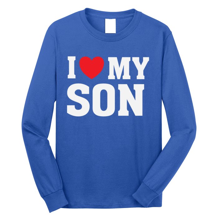 I Heart Love My Son Gift Proud Parent Mom Mother Dad Cute Gift Long Sleeve Shirt