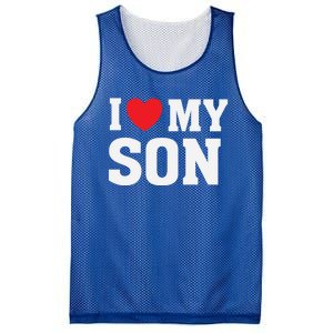 I Heart Love My Son Gift Proud Parent Mom Mother Dad Cute Gift Mesh Reversible Basketball Jersey Tank