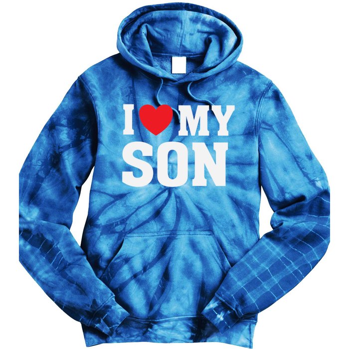 I Heart Love My Son Gift Proud Parent Mom Mother Dad Cute Gift Tie Dye Hoodie