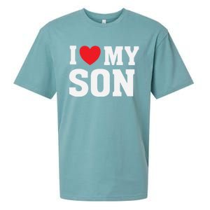 I Heart Love My Son Gift Proud Parent Mom Mother Dad Cute Gift Sueded Cloud Jersey T-Shirt