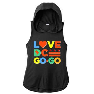 I Heart Love DC Washington D.C I Love Go Go Graphics Ladies PosiCharge Tri-Blend Wicking Draft Hoodie Tank