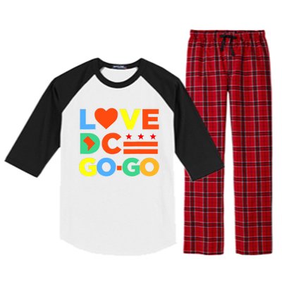 I Heart Love DC Washington D.C I Love Go Go Graphics Raglan Sleeve Pajama Set