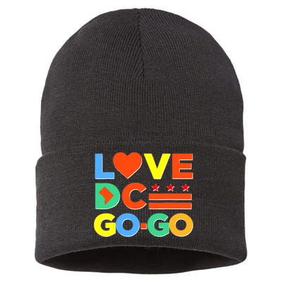 I Heart Love DC Washington D.C I Love Go Go Graphics Sustainable Knit Beanie