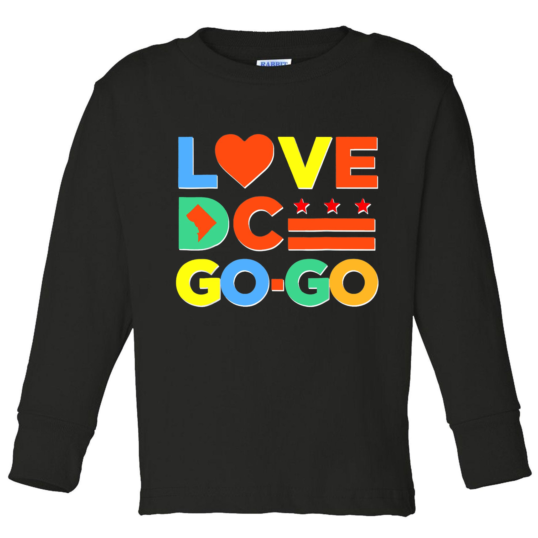 I Heart Love DC Washington D.C I Love Go Go Graphics Toddler Long Sleeve Shirt