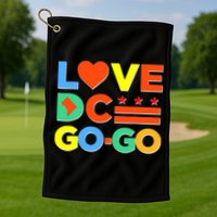 I Heart Love DC Washington D.C I Love Go Go Graphics Golf Towel