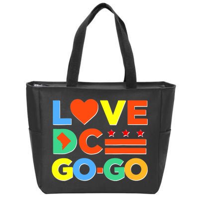 I Heart Love DC Washington D.C I Love Go Go Graphics Zip Tote Bag