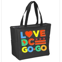 I Heart Love DC Washington D.C I Love Go Go Graphics Zip Tote Bag
