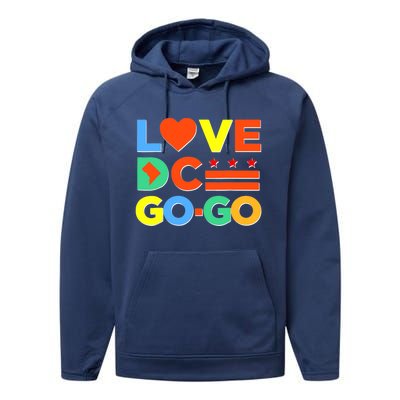 I Heart Love DC Washington D.C I Love Go Go Graphics Performance Fleece Hoodie