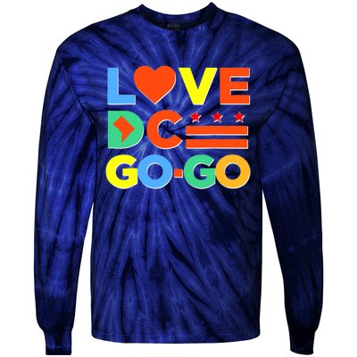 I Heart Love DC Washington D.C I Love Go Go Graphics Tie-Dye Long Sleeve Shirt