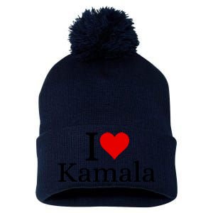 I Heart Love Kamala Harris Pom Pom 12in Knit Beanie