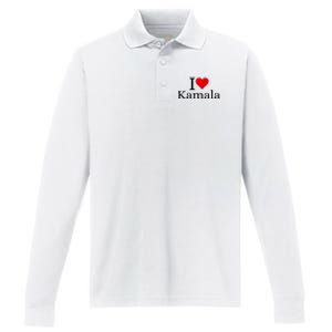 I Heart Love Kamala Harris Performance Long Sleeve Polo