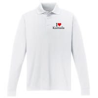 I Heart Love Kamala Harris Performance Long Sleeve Polo