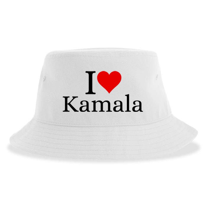 I Heart Love Kamala Harris Sustainable Bucket Hat