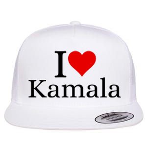 I Heart Love Kamala Harris Flat Bill Trucker Hat