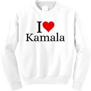 I Heart Love Kamala Harris Kids Sweatshirt