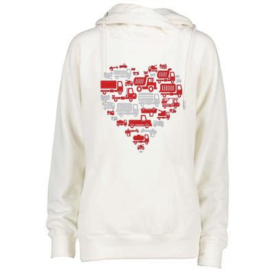 I Heart Love Garbage Trucks Valentines Day Heart Cool Gift Womens Funnel Neck Pullover Hood