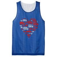 I Heart Love Garbage Trucks Valentines Day Heart Cool Gift Mesh Reversible Basketball Jersey Tank