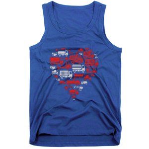 I Heart Love Garbage Trucks Valentines Day Heart Cool Gift Tank Top