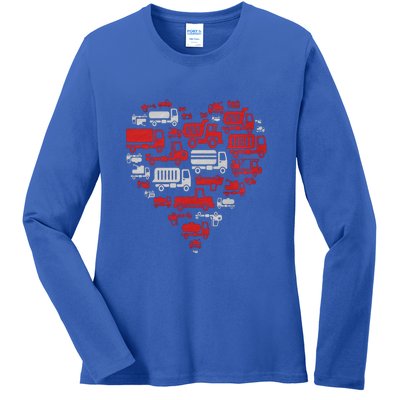 I Heart Love Garbage Trucks Valentines Day Heart Cool Gift Ladies Long Sleeve Shirt