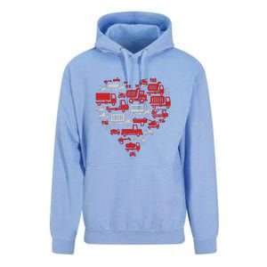 I Heart Love Garbage Trucks Valentines Day Heart Cool Gift Unisex Surf Hoodie