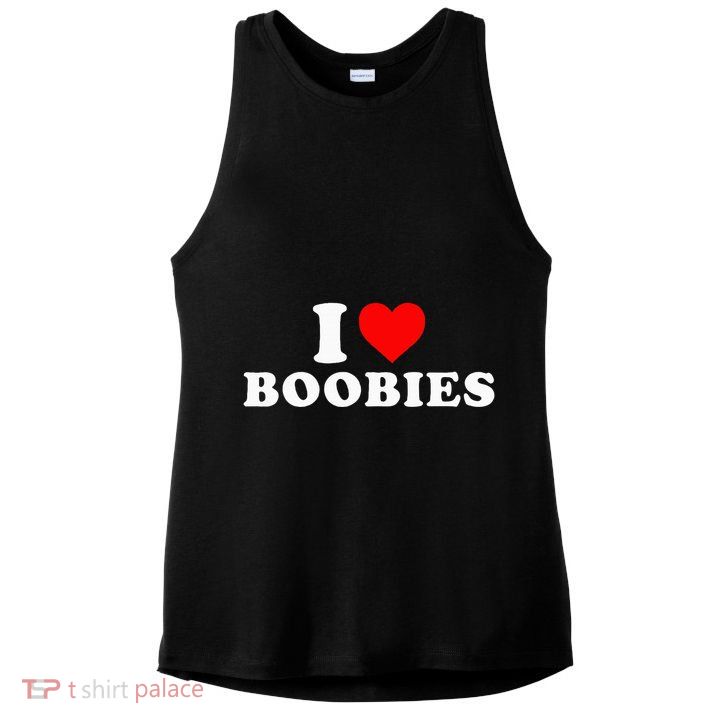 I Heart Love Boobies Ladies PosiCharge Tri-Blend Wicking Tank