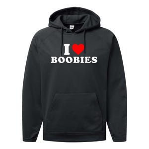 I Heart Love Boobies Performance Fleece Hoodie