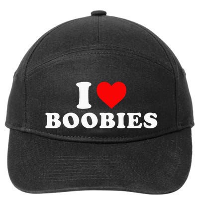 I Heart Love Boobies 7-Panel Snapback Hat