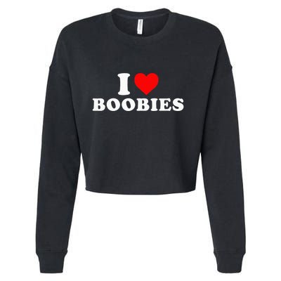 I Heart Love Boobies Cropped Pullover Crew