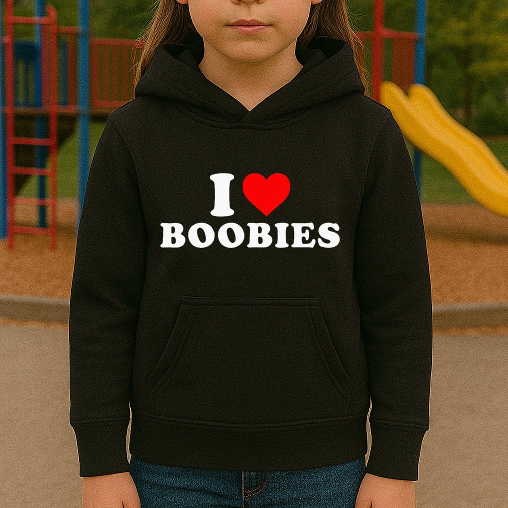 I Heart Love Boobies Kids Hoodie