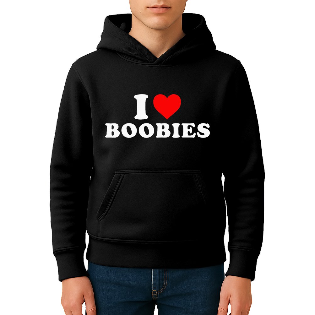 I Heart Love Boobies Kids Hoodie