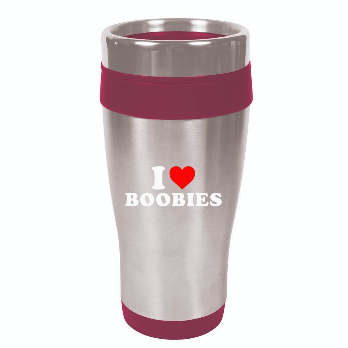 I Heart Love Boobies 16oz Travel Tumbler