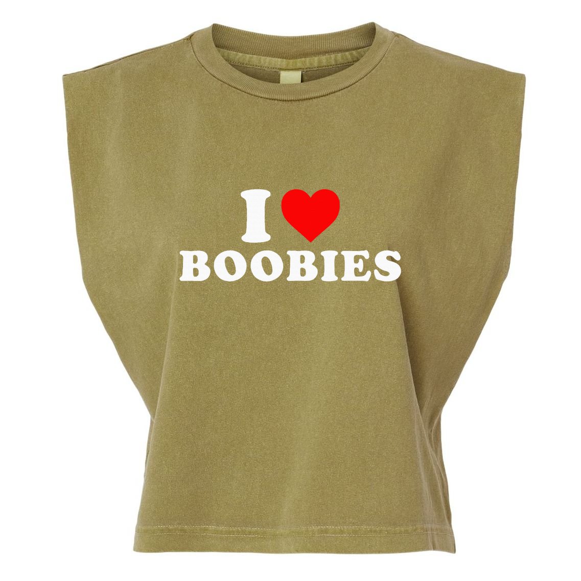 I Heart Love Boobies Garment-Dyed Women's Muscle Tee