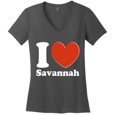 I Heart Love Savannah Women's V-Neck T-Shirt