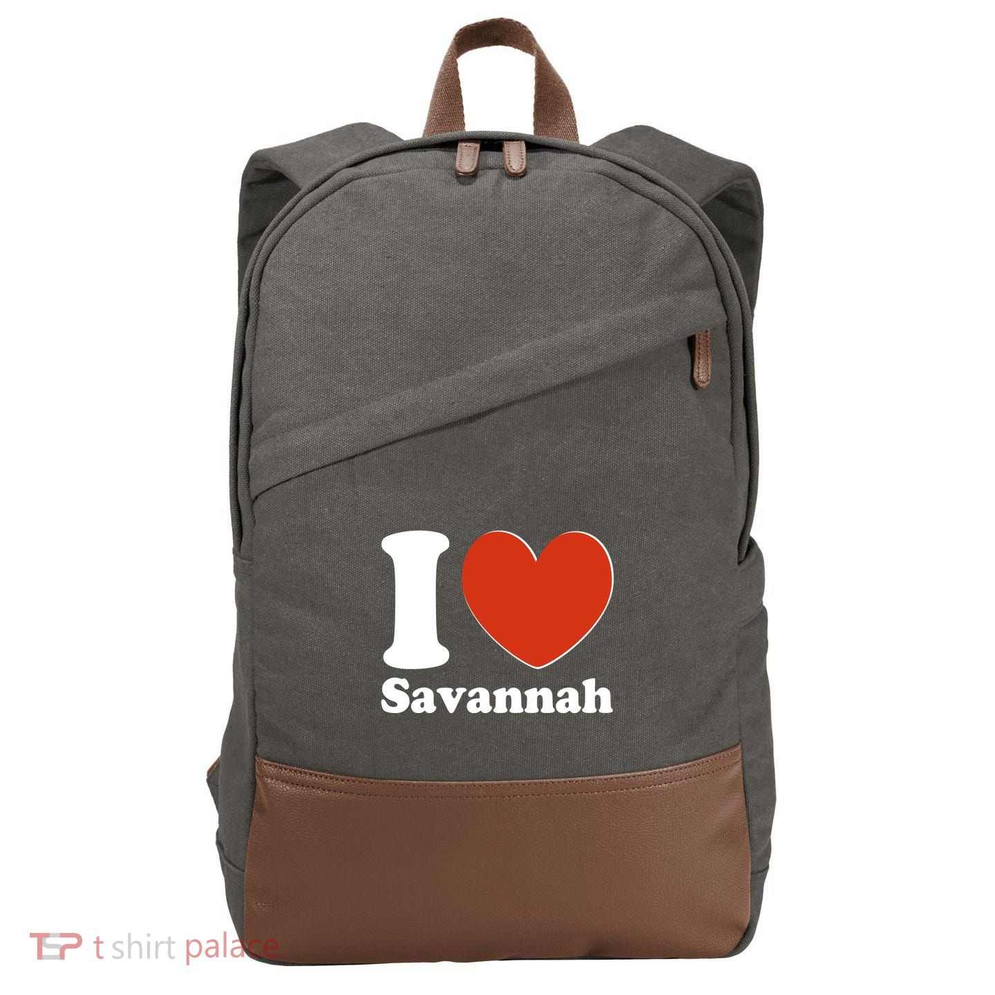 I Heart Love Savannah Cotton Canvas Backpack