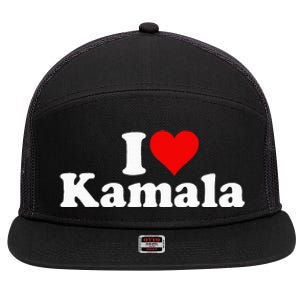 I Heart Love Kamala Harris 7 Panel Mesh Trucker Snapback Hat