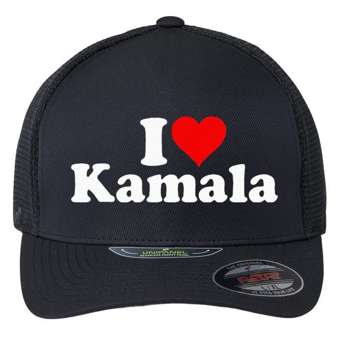 I Heart Love Kamala Harris Flexfit Unipanel Trucker Cap