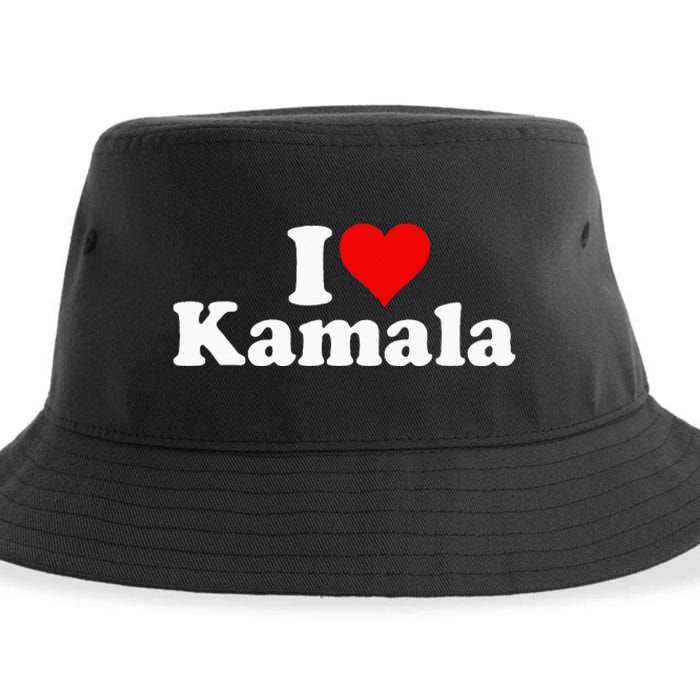 I Heart Love Kamala Harris Sustainable Bucket Hat