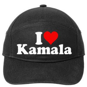 I Heart Love Kamala Harris 7-Panel Snapback Hat