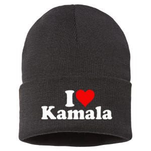 I Heart Love Kamala Harris Sustainable Knit Beanie