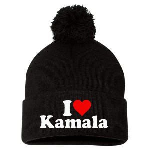 I Heart Love Kamala Harris Pom Pom 12in Knit Beanie