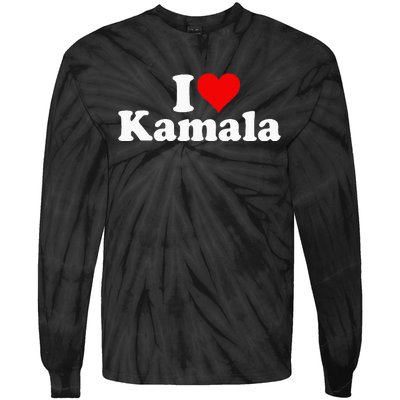 I Heart Love Kamala Harris Tie-Dye Long Sleeve Shirt