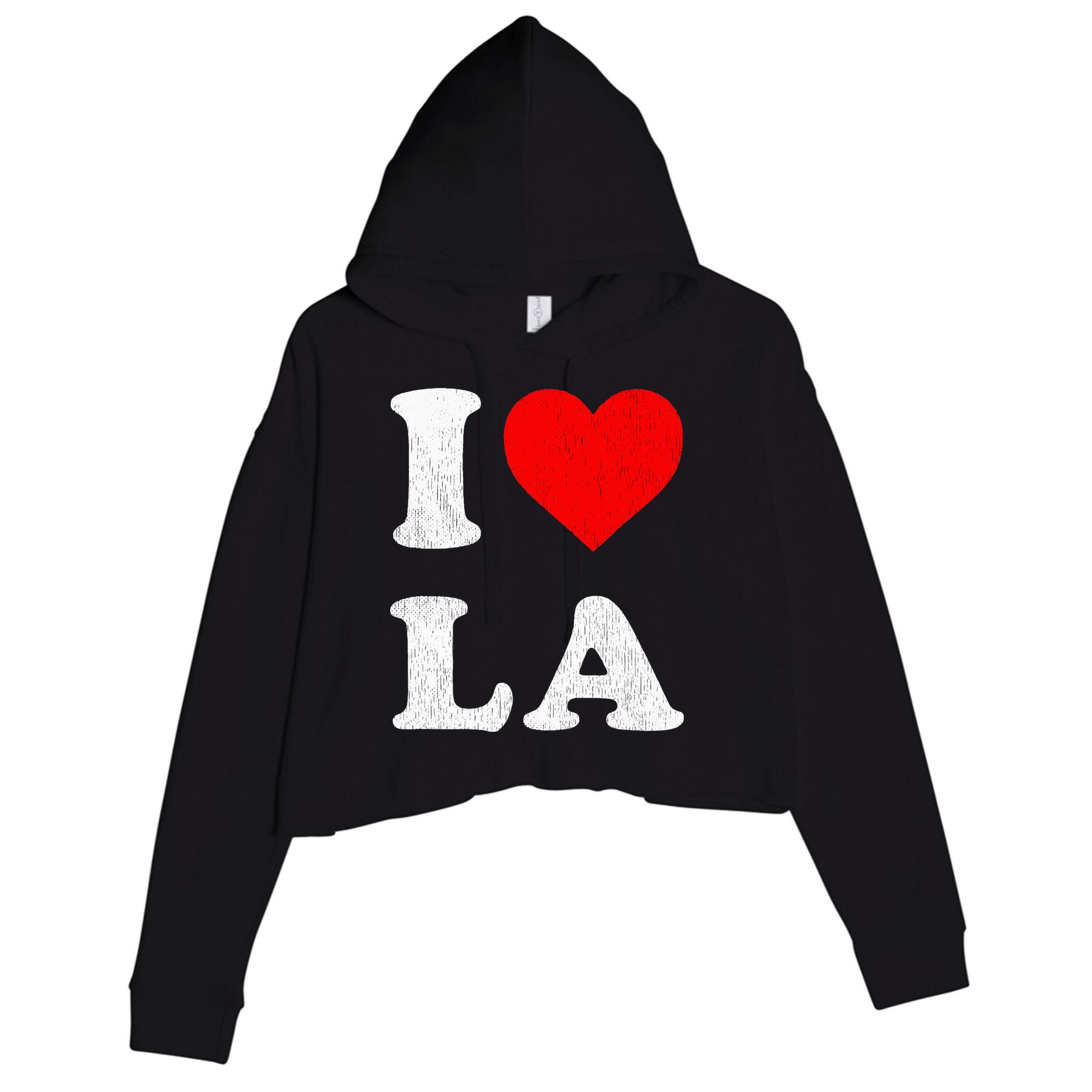 I Heart La Souvenir Crop Fleece Hoodie