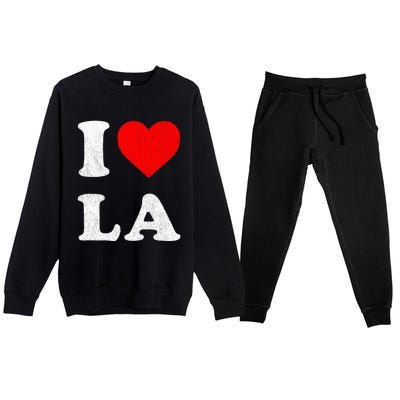 I Heart La Souvenir Premium Crewneck Sweatsuit Set