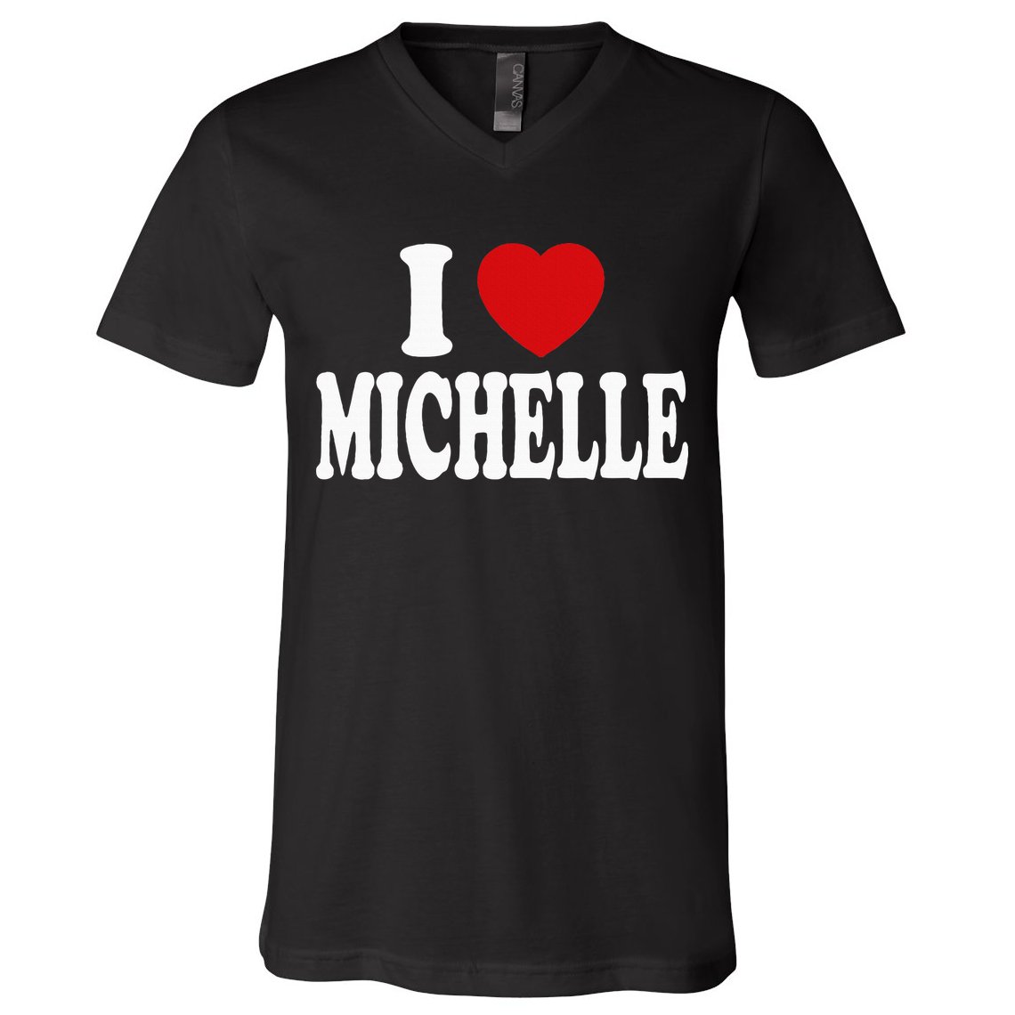 I Heart Love Michelle V-Neck T-Shirt