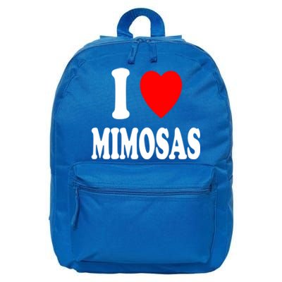 I Heart (Love) Mimosas Breakfast Brunch Day Ing Gift 16 in Basic Backpack